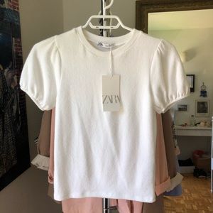 NEW! White puffy sleeves from Zara size small